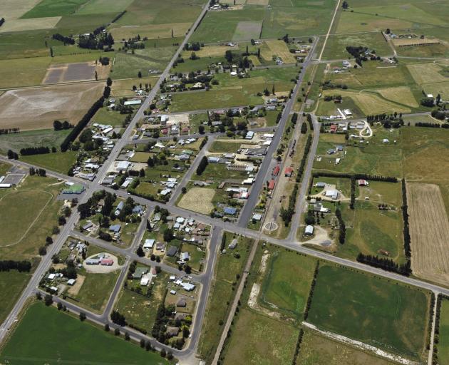 A 2011 aerial image of Middlemarch, which has recently had an 18% drop in Dunedin City Council...