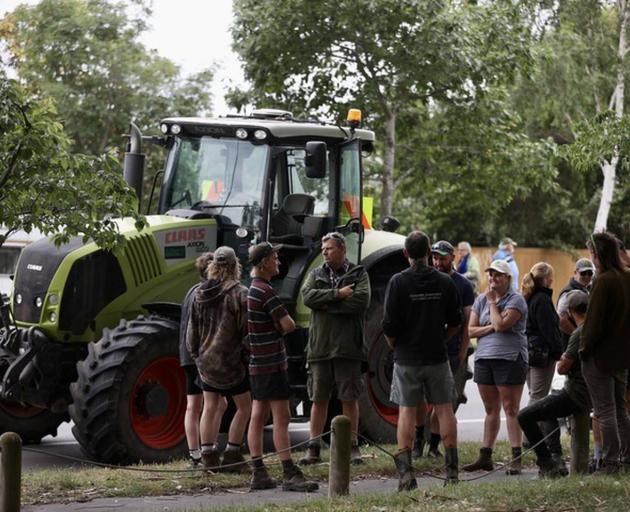 Protestors gather in Christchurch. Photo / George Heard