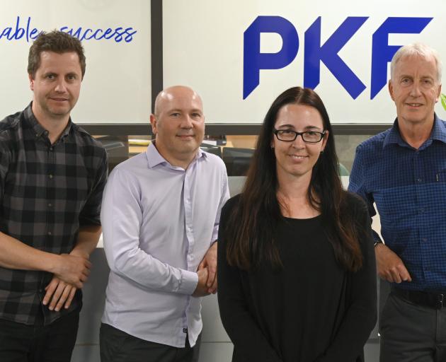 New shareholders (from left) Ben McCormack, Howard Tilbury and Alison Glover with existing...