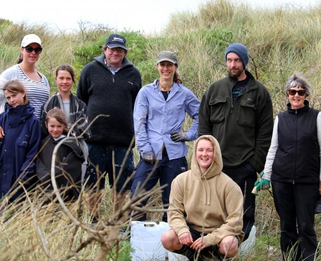 Aramoana Conservation Charitable Trust volunteers (clockwise from front) Jess Elliot, Valentina...