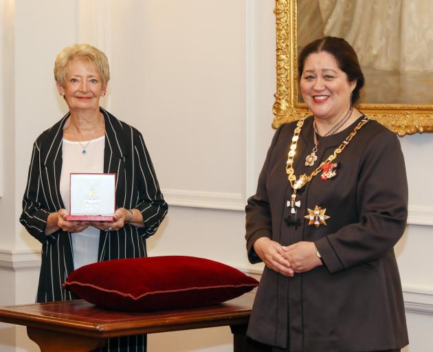 Yvonne Officer, of Otatara, receives the Queen’s Service Medal for services to victim support....