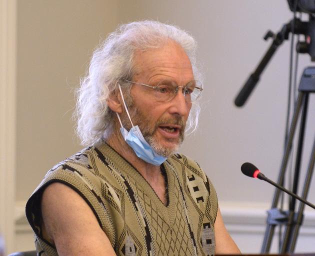 St Clair Action Group member Rod Rust speaks at a Dunedin City Council meeting yesterday in...