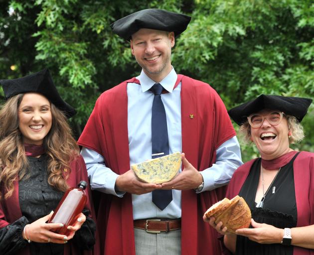 Victoria Purdy (left), of Napier, Ryan High, of the United States, and Andrea Warburton, of...