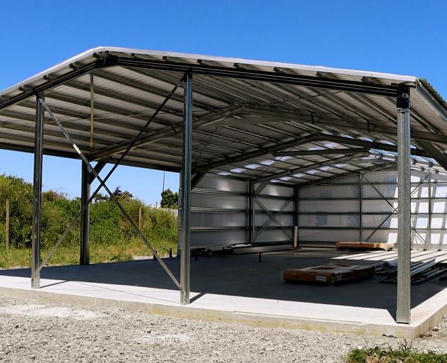 The new shed is currently under construction next to the existing shed. Photo: Geoff Sloan