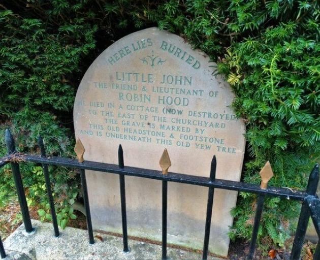 The reputed resting place of Robin Hood’s trusted lieutenant ‘Little John’. Photo: Supplied
