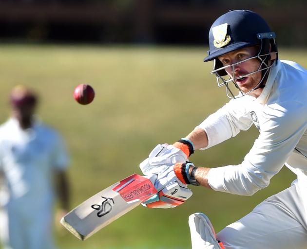 Otago Volts batsman Nick Kelly plays a shot during his innings of 94 on day three of his team’s...