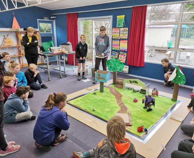 Lee Stream School pupils test run a robotic performance of a Charlie and the Chocolate Factory...