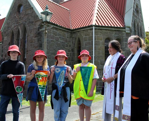 Port Chalmers School pupils (from left) James La Rooy (10), Rosa Barson (12), McKenna Olsen (11)...