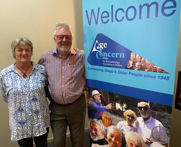 Retiring Age Concern Otago executive officer Debbie George hands over the reins of the...