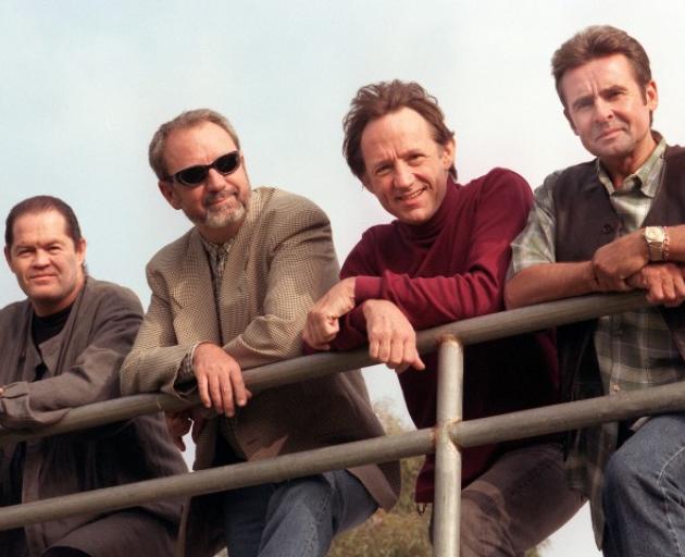 The Monkees, from left, Mickey Dolenz, Mike Nesmith, Peter Tork and Davy Jones, pose for a...