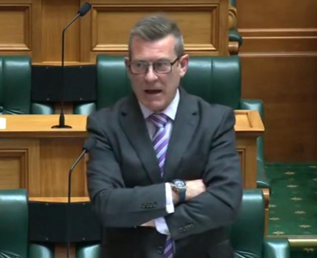 Serious matters ... National Party Dunedin list MP Michael Woodhouse in questioning mode in the...