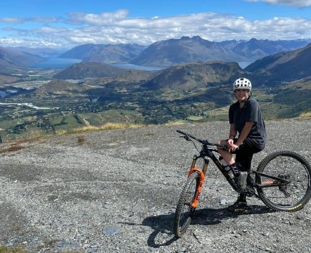 Queenstown mountain biker Jess Blewitt last month during her first ride on Coronet Peak since her crash. PHOTO: supplied