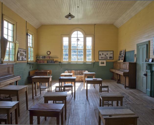 The classroom of the schoolhouse in Cambrians evokes a simpler past. PHOTO: GERARD O'BRIEN
