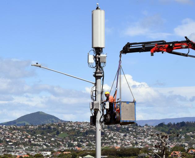 A 5G tower recently upgraded in Highcliff Rd, in Dunedin. PHOTO: STEPHEN JAQUIERY