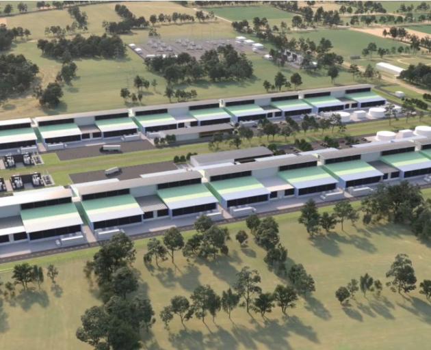 An artist’s impression of the proposed carbon-neutral data centre outside Invercargill. IMAGE:...