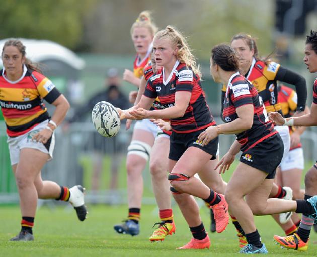 Jorja Miller makes a run for Canterbury in the Farah Palmer Cup premiership final against Waikato...