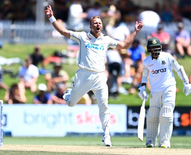 Black Caps bowler Neil Wagner picked up the only two wickets Bangladesh to fall  during day two...