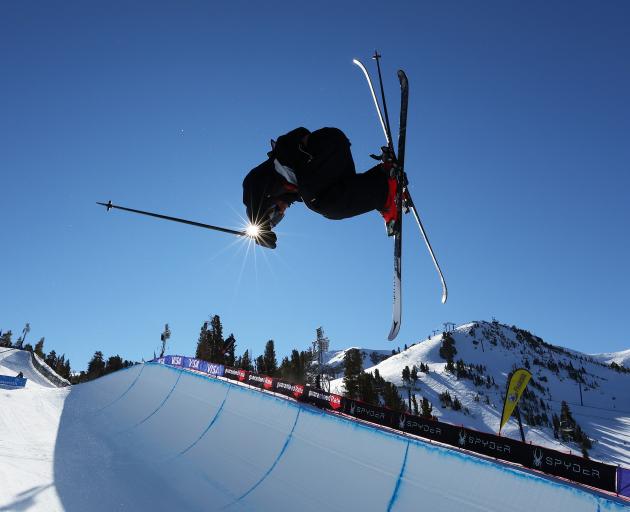 Wanaka skier Nico Porteous competes in the men's freeski halfpipe competition at the Mammoth...