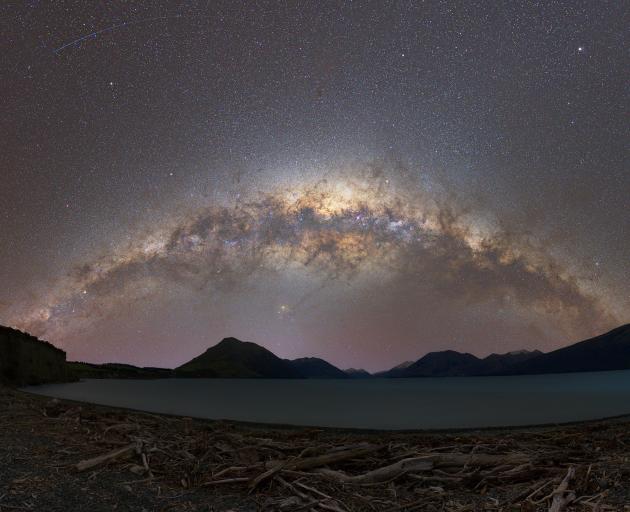 An arm of our Milky Way Galaxy captured over Lake Coleridge. Photo: Ekant Veer