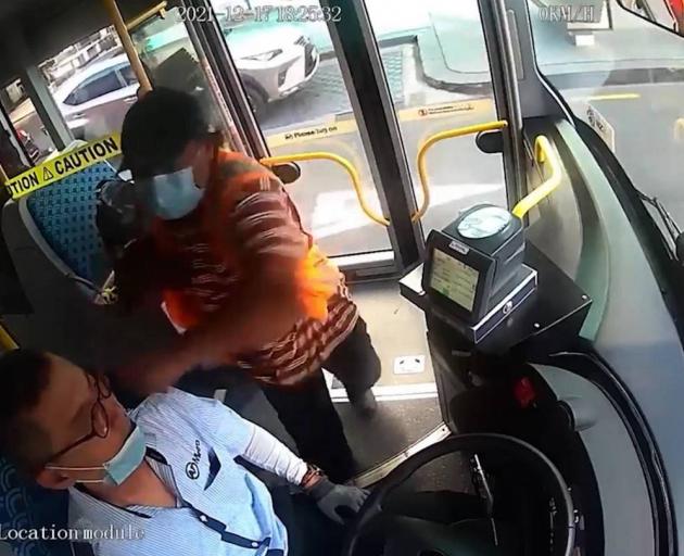 An irate passenger punches an Auckland bus driver in the head during an incident on Queen St last...