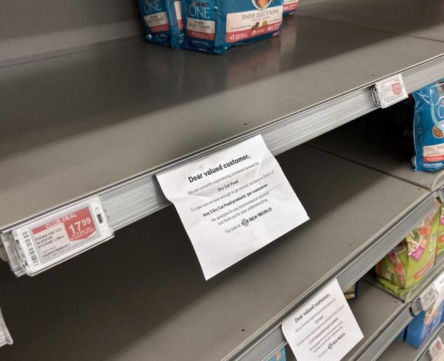 Pet food was among the items targeted at supermarkets. Photo: Stephen Jaquiery 