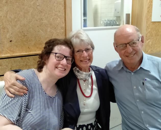 Jenny Banks is visited at Dunedin Hospital’s ward 6C by her parents, Judy and Tony Banks. PHOTO:...