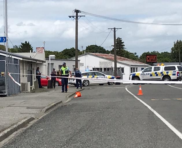 A police cordon in Winton after a firearms incident earlier today. Photo: Toni McDonald