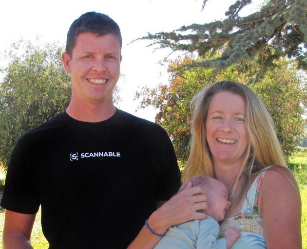 Robert Partridge, of Scannable, with wife Sarah Stirling and daughter Isla, in Wanaka. PHOTO:...