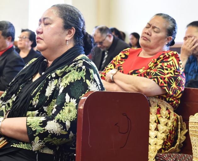 Attending a St Kilda Tongan Methodist Church service in Dunedin yesterday is Ana Ikahihifo....