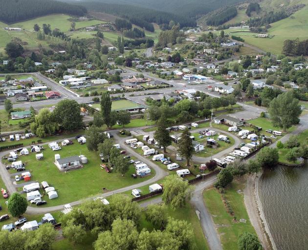An aerial view of the Lake Waihola Holiday Park. PHOTO: STEPHEN JAQUIERY