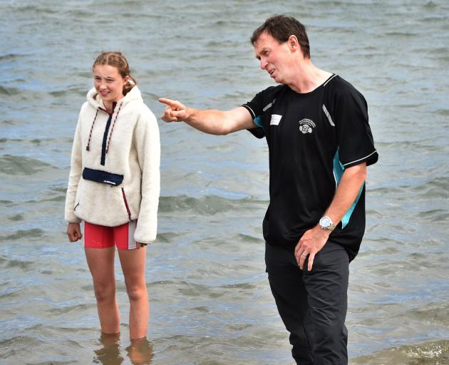 Prof Chris Button, of the University of Otago, speaks to his daughter Melanie (14) about open...