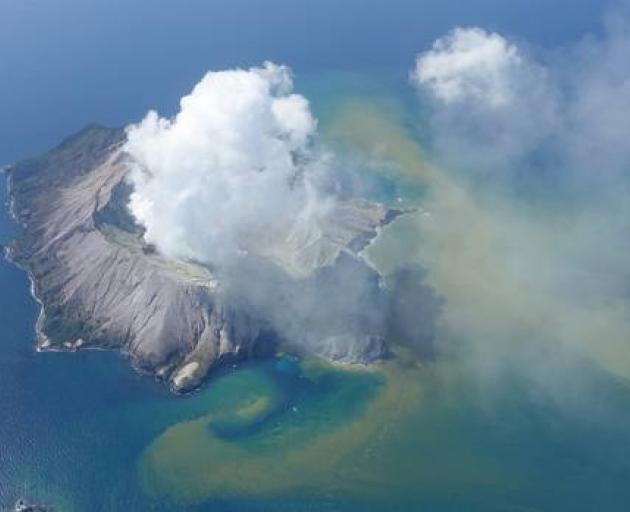 An aerial view of Whaakari / White Island after the deadly eruption. Photo: Supplied