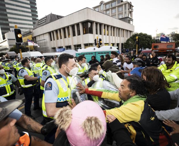 Day 15 of the Anti Mandate protests at Parliament in Wellington and police have clashed with...