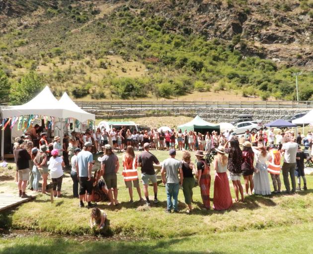 Market-goers at last weekend’s inaugural Queenstown Community Markets. PHOTO: PHILIP CHANDLER