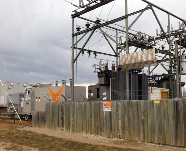 A mobile substation stands at the Clyde Earnscleugh Substation as a backup should the single...