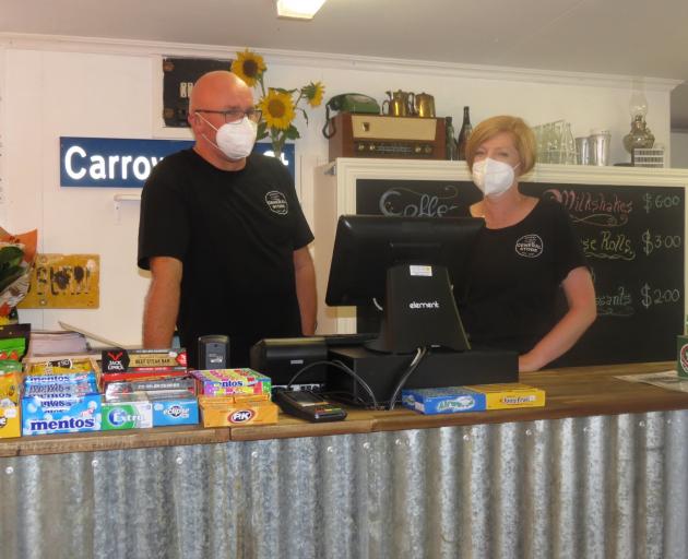 Craig Sherson and Julie Ashton greet shoppers at the Naseby General Store and welcome advice on...