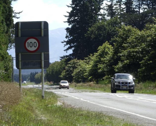 The 100km/h speed sign heading out of Methven. Photo: Ashburton Courier