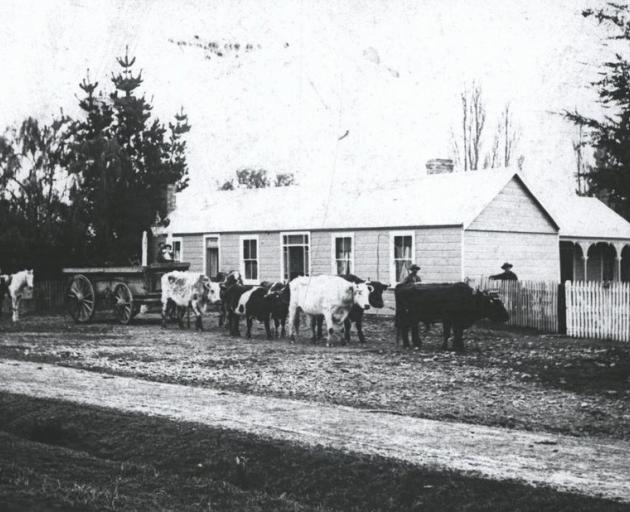 A bullock wagon, pictured outside Tuapeka Motel Hotel, at an unknown date, may have delivered the...