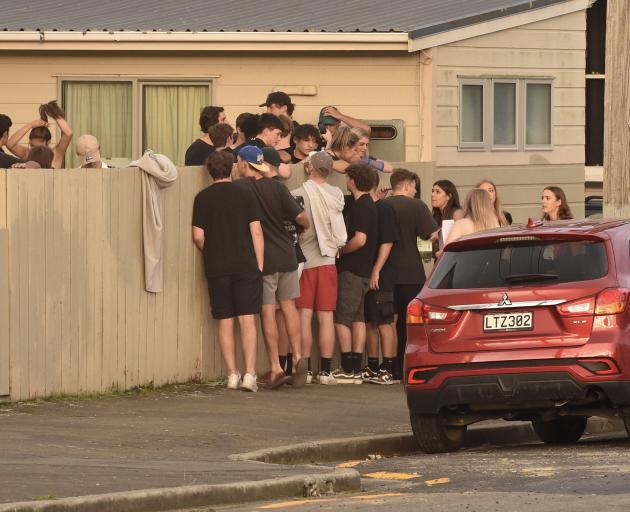 A party takes place in Howe St earlier this week. PHOTO: GREGOR RICHARDSON