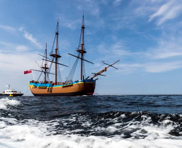 A full-scale replica of Captain Cook's ship HM Bark Endeavour. Photo: Getty Images