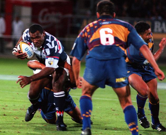 Joeli Vidiri in action for the Blues against the Highlanders in Dunedin in 1999. PHOTO: ODT ARCHIVES