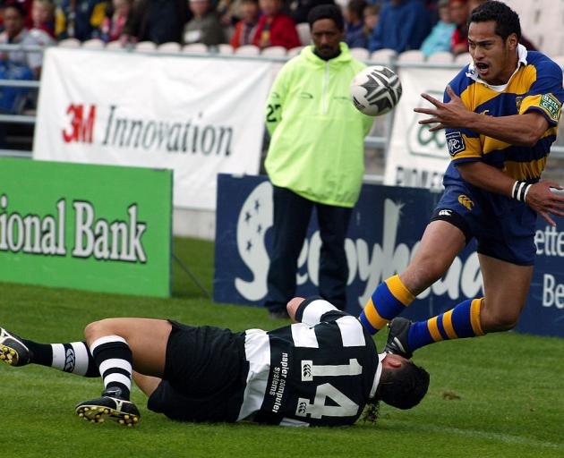 Jason Tiatia passes infield while playing for Bay of Plenty against Hawke’s Bay in Rotorua in...