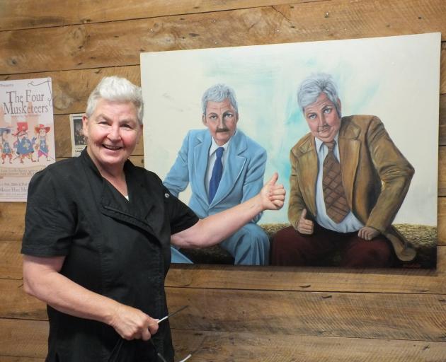 Lynda Topp with a picture of her and her twin, Jools, as Ken and Ken. PHOTO: GILLIAN VINE