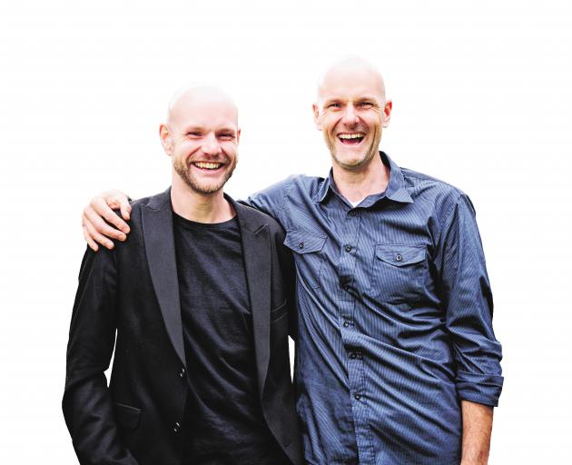 Doing what they can about the Ukrainian refugee crisis in Bulgaria are Michael (left) and Jared...