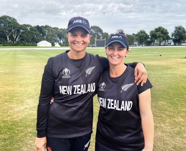 New Zealand and Otago cricketers Suzie Bates (left) and Katey Martin prepare for the World Cup....