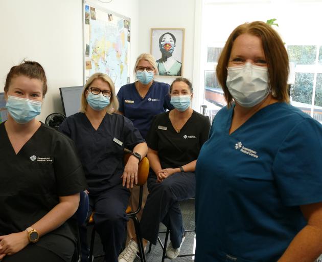 Queenstown Medical Centre nurse practitioner Gaylene Hastie (left), with (from front) nurse Emily...