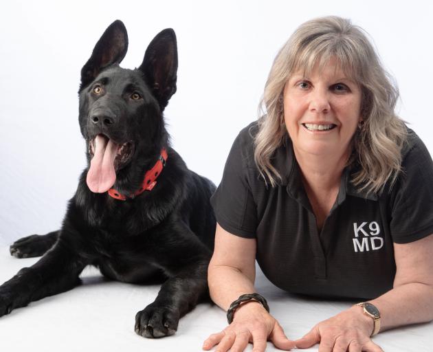 Pauline Blomfield with K9 Medical Detection dog Levi. PHOTO: SUPPLIED