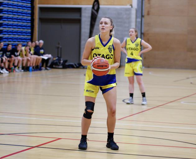 New Southern Hoiho signing Nicole Ruske prepares to take a free throw for Otago at the under-23...