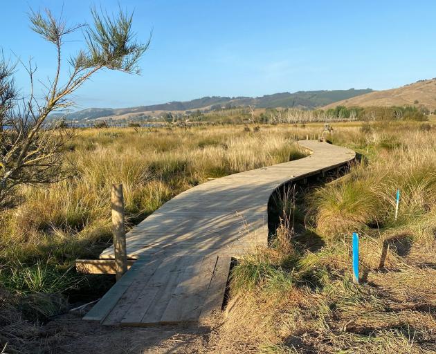 Work has begun on a new section of wetland boardwalk forming part of the Clutha Gold Cycle Trail...