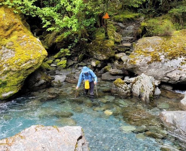 Crossing the deepest stream.